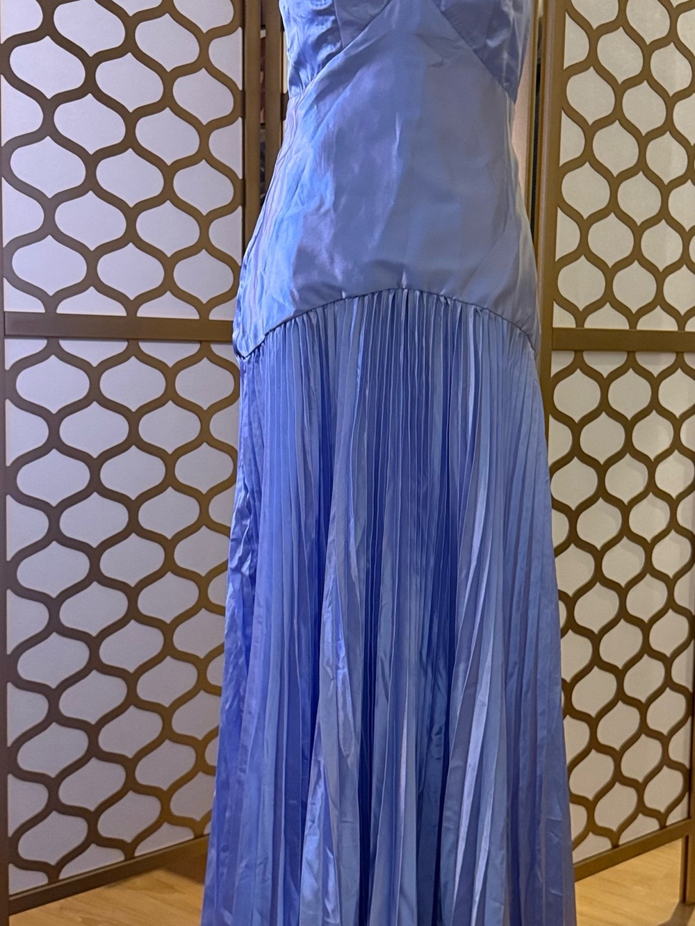 Light Blue Pleated Maxi Dress